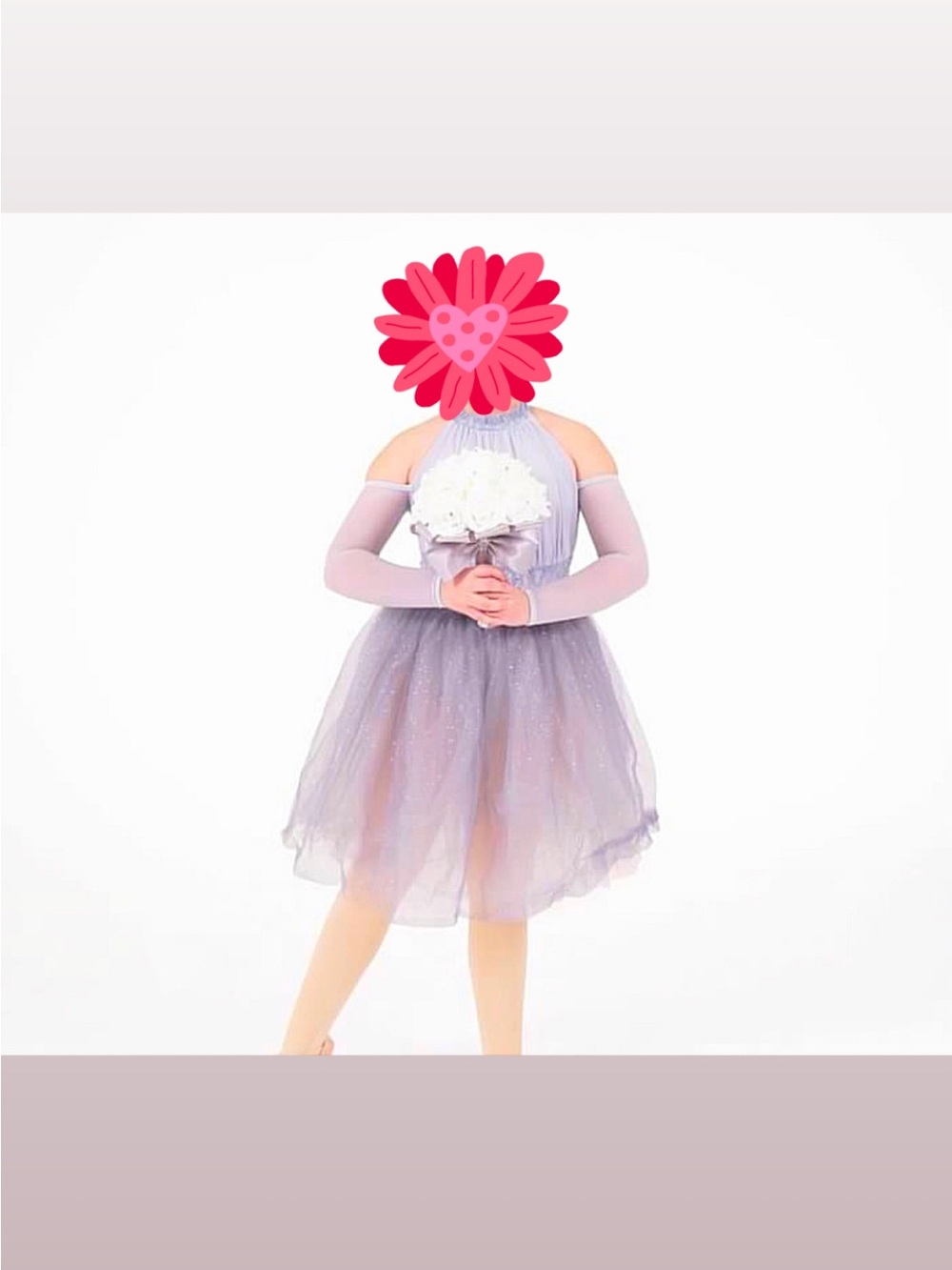 Girls' Lavender Sparkle Tulle Costume Dress with Arm Sleeves